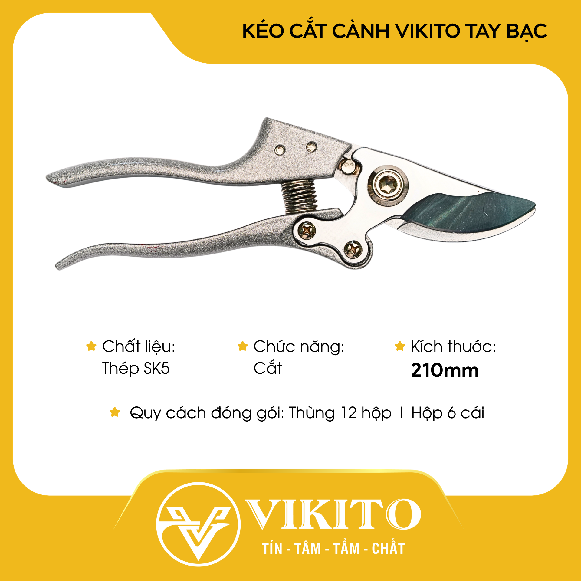Kéo cắt cành VIKITO 109L tay bạc